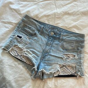 American Eagle Hi-Rise Shortie Denim Shorts
